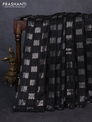 Georgette Saree black with allover sequin embroidery work