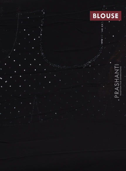 Georgette Saree black with allover sequin embroidery work