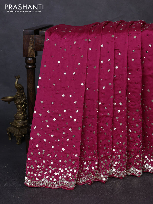 Organza Saree pink with allover sequin work
