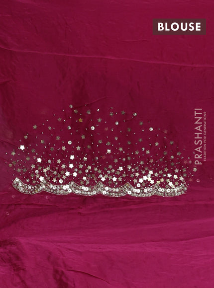 Organza Saree pink with allover sequin work