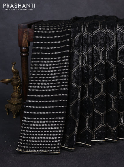 Georgette Saree black with allover sequin embroidery work