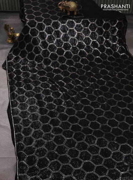 Georgette Saree black with allover sequin embroidery work