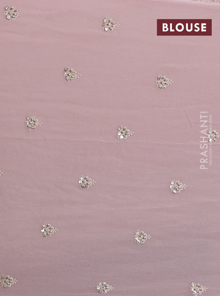 Georgette Saree pastel pink shade with allover heavey sequin embroidery