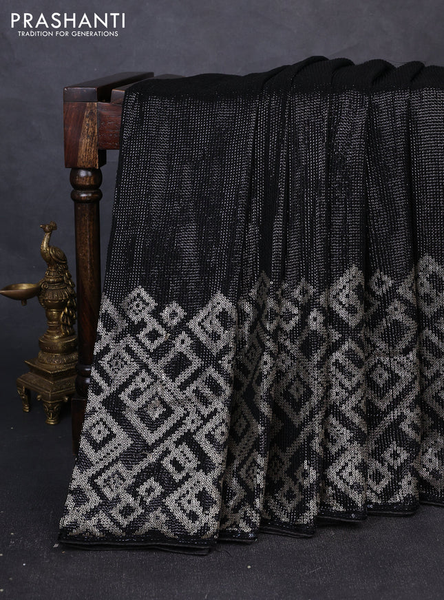 Georgette Saree black with allover sequin embroidery work