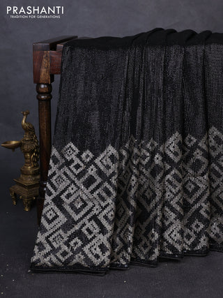 Georgette Saree black with allover sequin embroidery work
