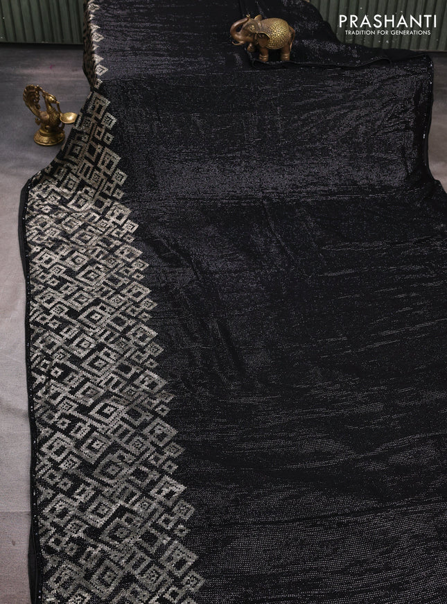Georgette Saree black with allover sequin embroidery work