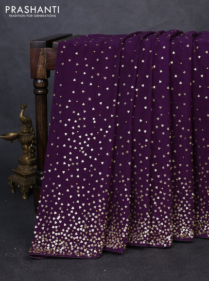 Chiffon Saree purple with allover sequin work