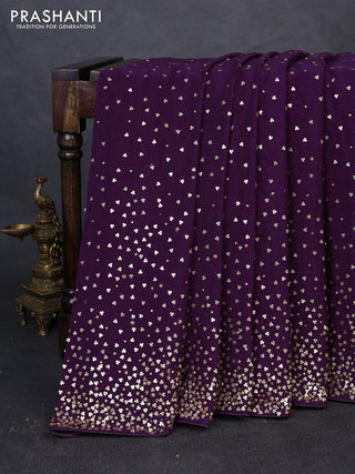 Chiffon Saree purple with allover sequin work