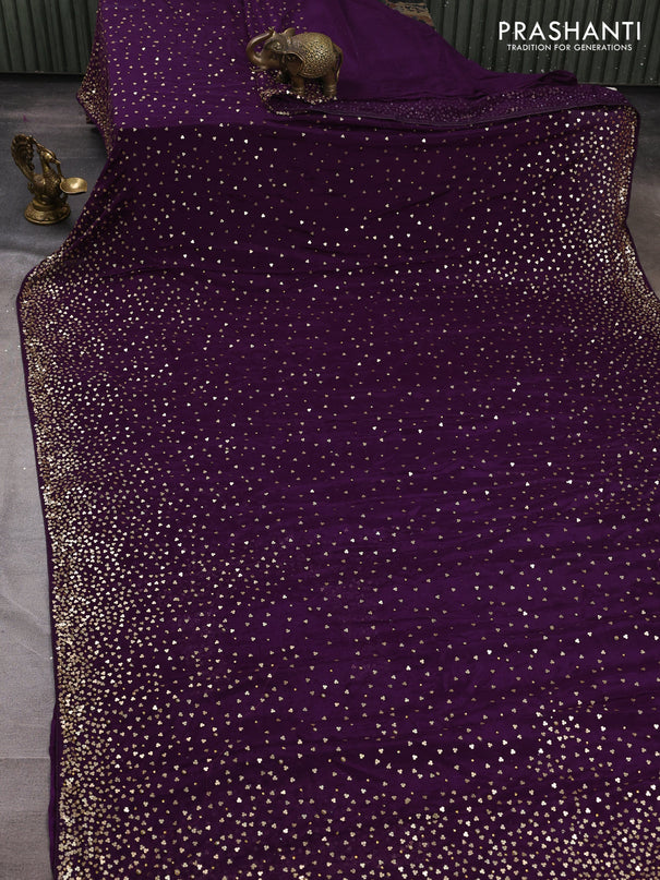 Chiffon Saree purple with allover sequin work