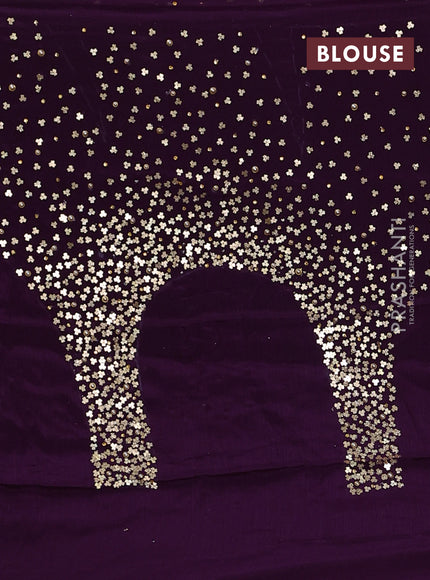 Chiffon Saree purple with allover sequin work