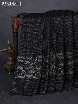 Georgette Saree black with allover sequin embroidery work