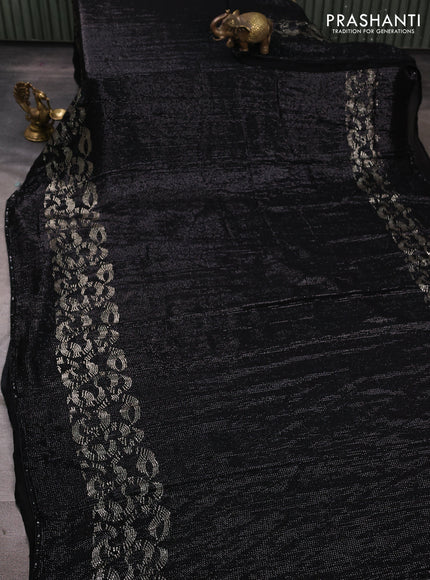 Georgette Saree black with allover sequin embroidery work
