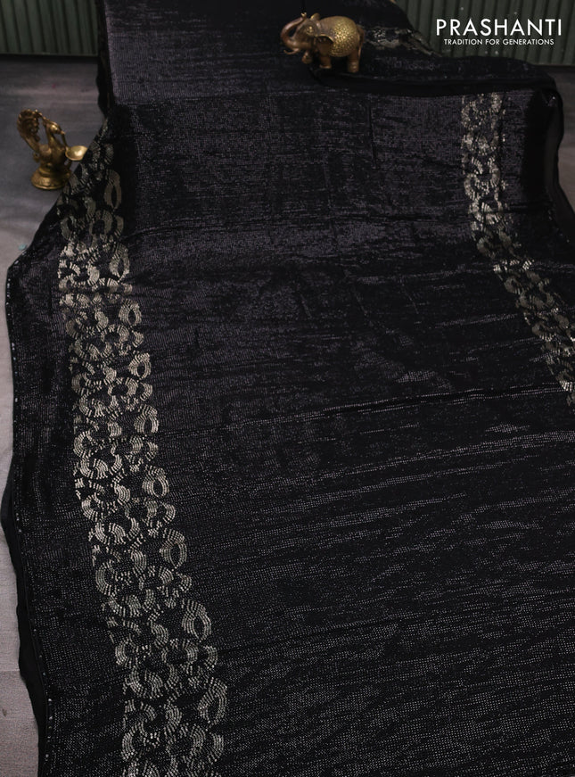 Georgette Saree black with allover sequin embroidery work