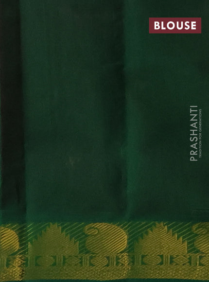 Silk cotton saree pink and green with plain body and paisley & temple zari woven border