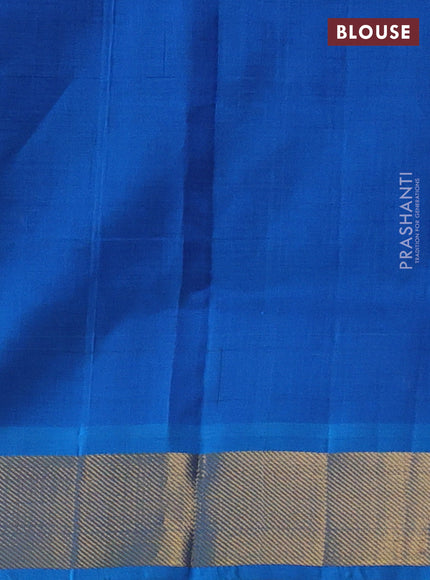 Silk cotton saree blue and cs blue with plain body and zari woven border