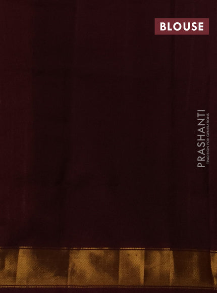Silk cotton saree lime yellow and wine shade with plain body and zari woven border