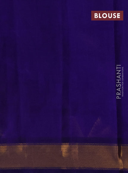 Silk cotton saree lime yellow and blue with plain body and zari woven border