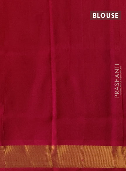 Silk cotton saree mustard yellow and pink with plain body and zari woven border