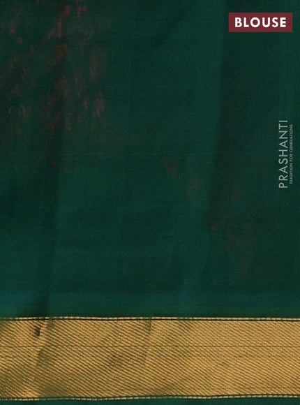 Silk cotton saree candy pink and green with plain body and zari woven border