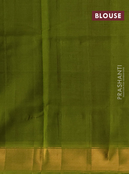 Silk cotton saree purple and light green with plain body and zari woven border