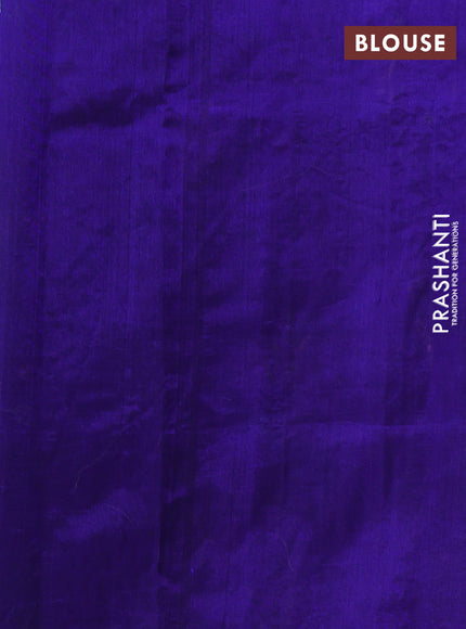 Silk cotton saree violet with allover convent embroidery weaves and zari woven border