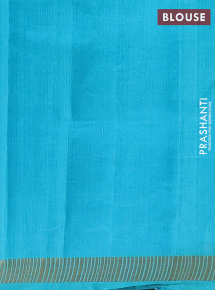 Silk cotton saree cs blue with allover convent embroidery weaves and zari woven border