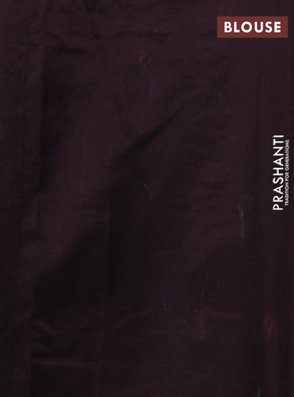 Silk cotton saree deep jamun with allover convent embroidery weaves and zari woven border