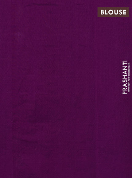 Silk cotton saree purple with allover convent embroidery weaves and zari woven border