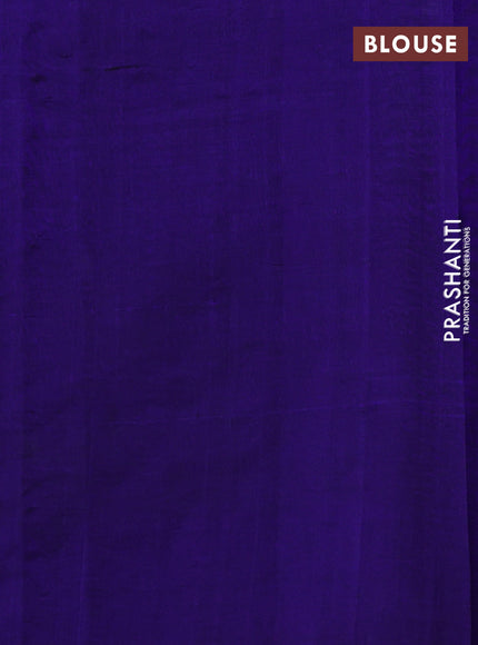 Silk cotton saree violet with floral convent embroidery buttas and embroidery border