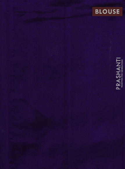 Silk cotton saree violet with floral convent embroidery buttas and embroidery border