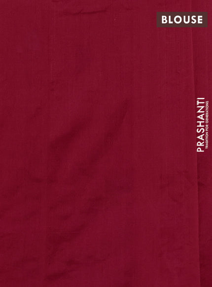 Silk cotton saree maroon with floral convent embroidery buttas and embroidery border