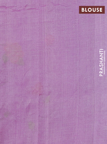 Silk cotton saree lavender with allover convent embroidery weaves and zari woven border