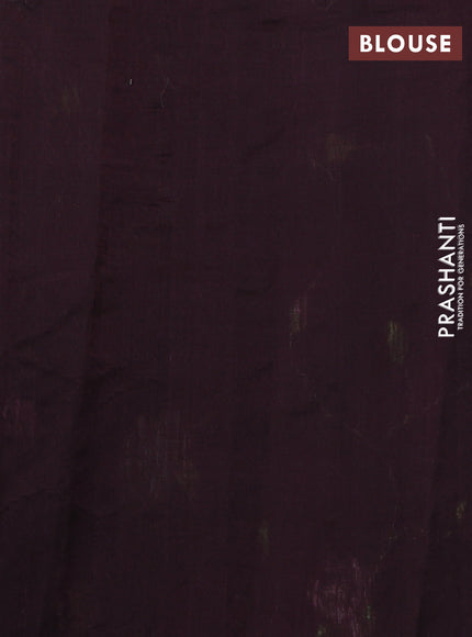 Silk cotton saree coffee brown with allover convent embroidery weaves and zari woven border