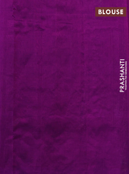 Silk cotton saree deep magenta pink with allover convent embroidery weaves and zari woven border