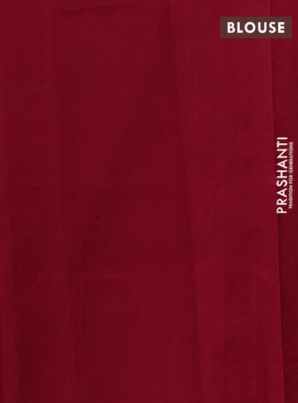 Silk cotton saree red with allover convent embroidery weaves and zari woven border