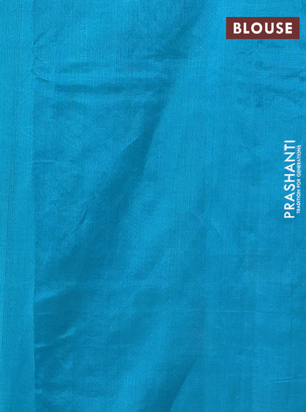 Silk cotton saree cs blue with allover convent embroidery weaves and zari woven border