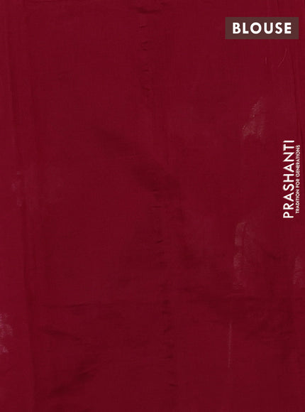Silk cotton saree red with allover convent embroidery weaves and zari woven border
