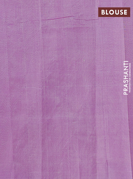 Silk cotton saree lavender with allover convent embroidery weaves and zari woven border