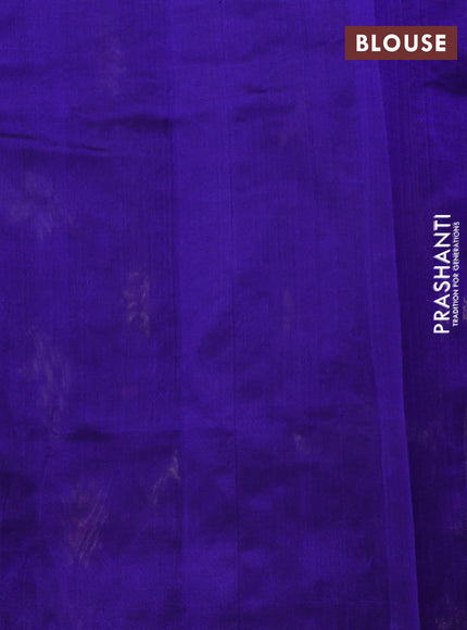 Silk cotton saree violet with allover convent embroidery weaves and zari woven border