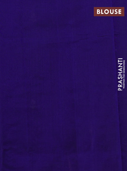 Silk cotton saree violet with allover convent embroidery buttas and zari woven border