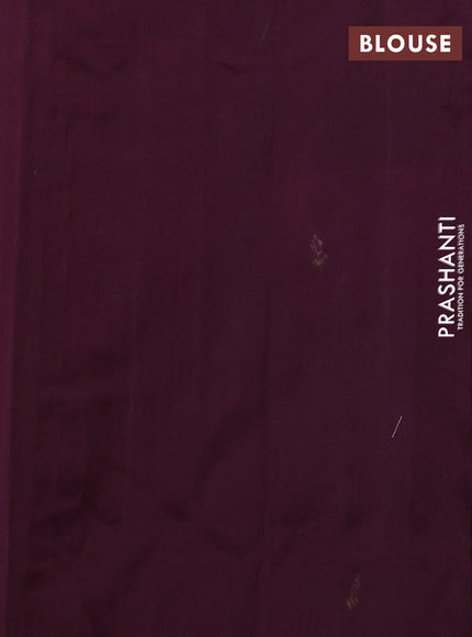 Silk cotton saree deep wine shade with allover convent embroidery buttas and embroidery border