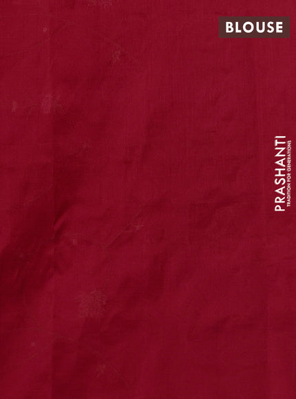 Silk cotton saree red with allover convent embroidery weaves and zari woven border