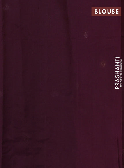 Silk cotton saree deep wine shade with floral convent embroidery buttas and embroidery border