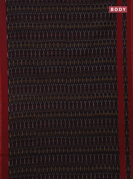Ikat cotton saree deep wine and maroon with allover ikat weaves and rettapet ikat woven border