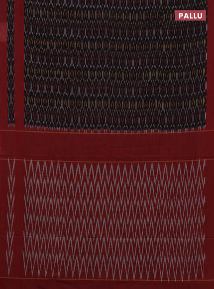 Ikat cotton saree deep wine and maroon with allover ikat weaves and rettapet ikat woven border
