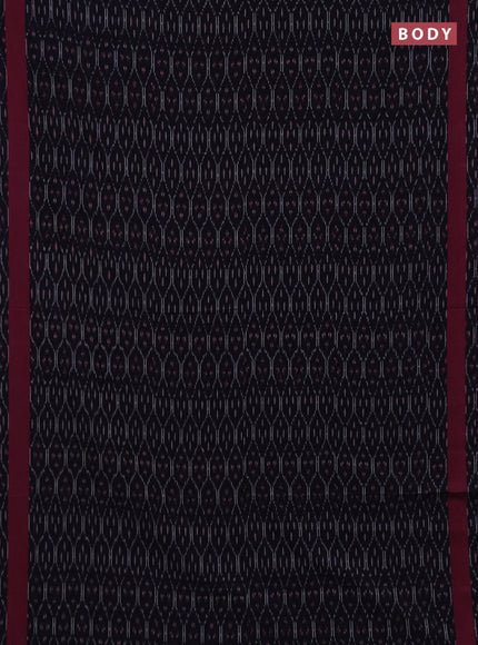 Ikat cotton saree black and magenta pink with allover ikat weaves and rettapet ikat woven border