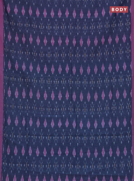 Ikat cotton saree grey and pink with allover ikat weaves and rettapet ikat border