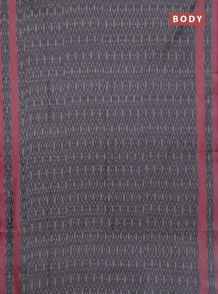 Ikat cotton saree grey and pink with allover ikat weaves and rettapet ikat border