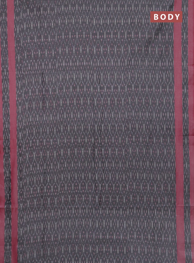 Ikat cotton saree grey and pink with allover ikat weaves and rettapet ikat border