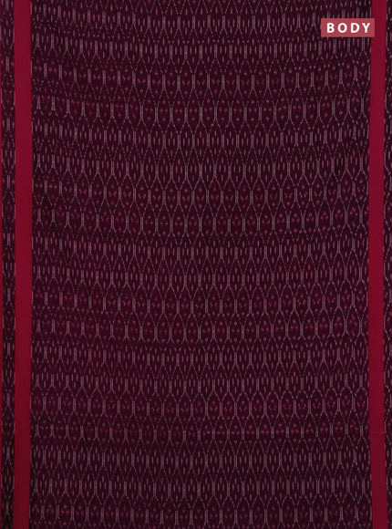 Ikat cotton saree wine shade and pink with allover ikt weaves and rettapet ikat border